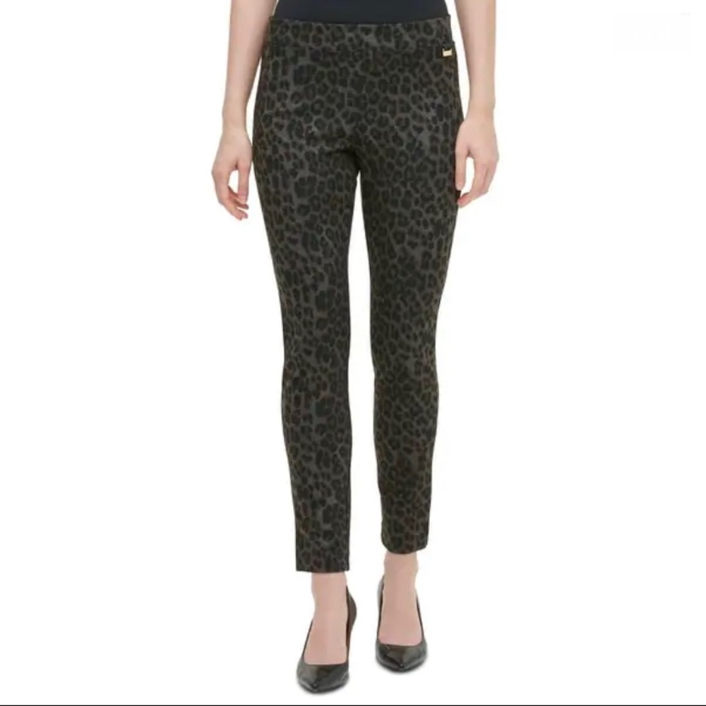 NWT Calvin Klein Ponte Leopard Print Leggings Sz XS